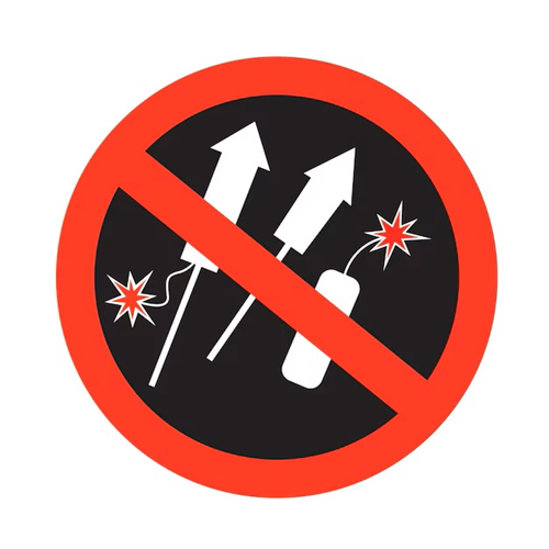 Divieto di utilizzo di fiamme libere e articoli pirotecnici nei locali pubblici.